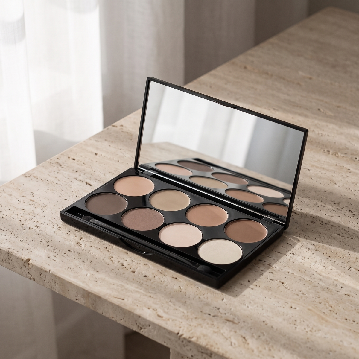 Ultimate Contour Kit de YG Beauty abierto sobre travertino