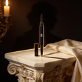 Automatic Eyebrow Pencil on an ivory marble plinth in Baroque candlelight