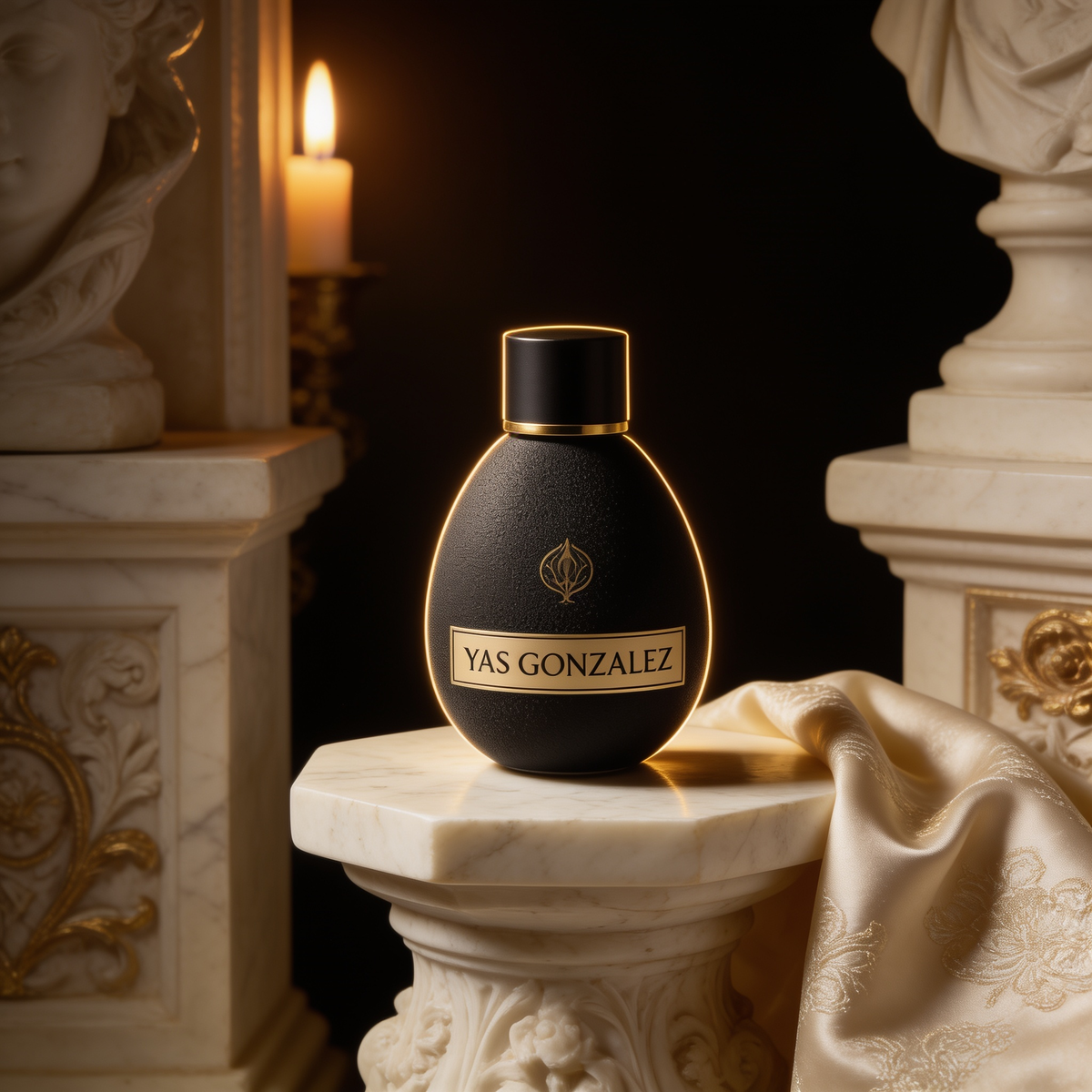 Classic Blender on an ivory marble plinth in Baroque candlelight